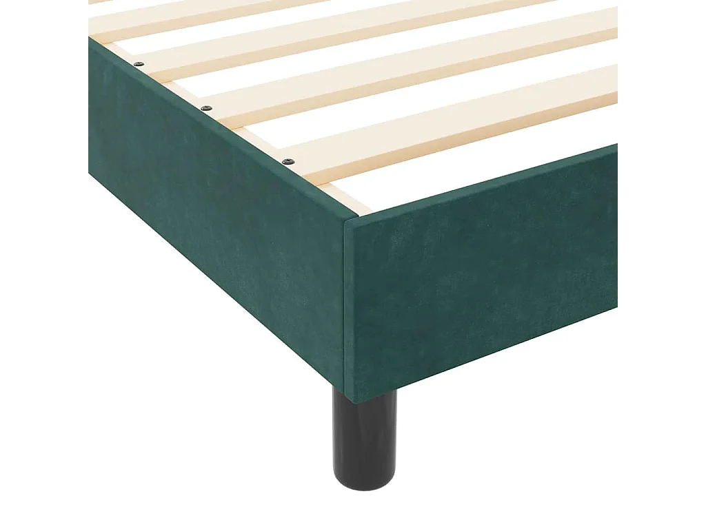 Lit double | Lit adulte | Cadre de lit avec tête de lit Vert foncé 140x190 cm Velours