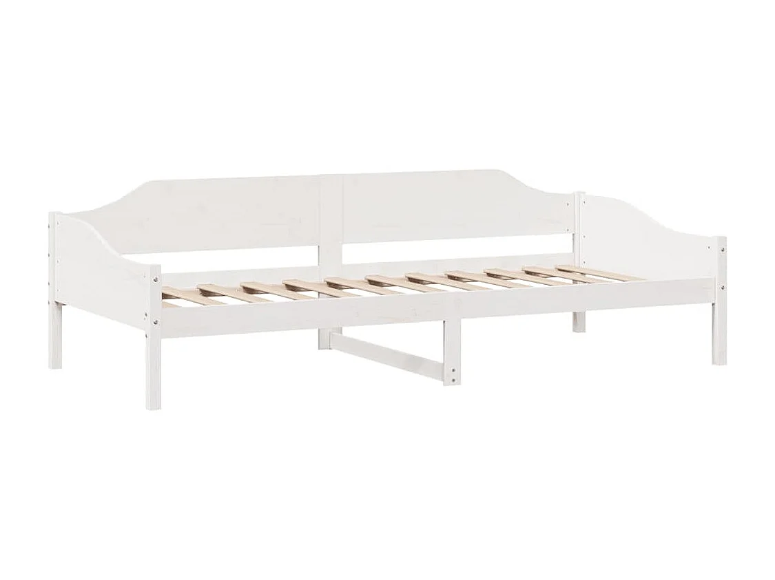 Lit simple | Lit adulte, enfant | Cadre de lit blanc 90x190 cm bois de pin massif