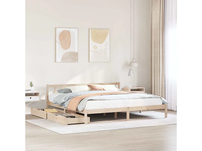 Lit double | Lit adulte | Cadre de lit 180x200 cm bois massif de pin