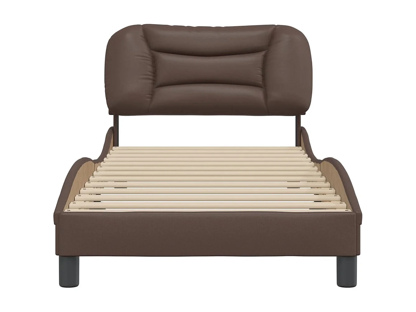 Lit simple | Lit adulte, enfant | Cadre de lit marron 90x200 cm similicuir