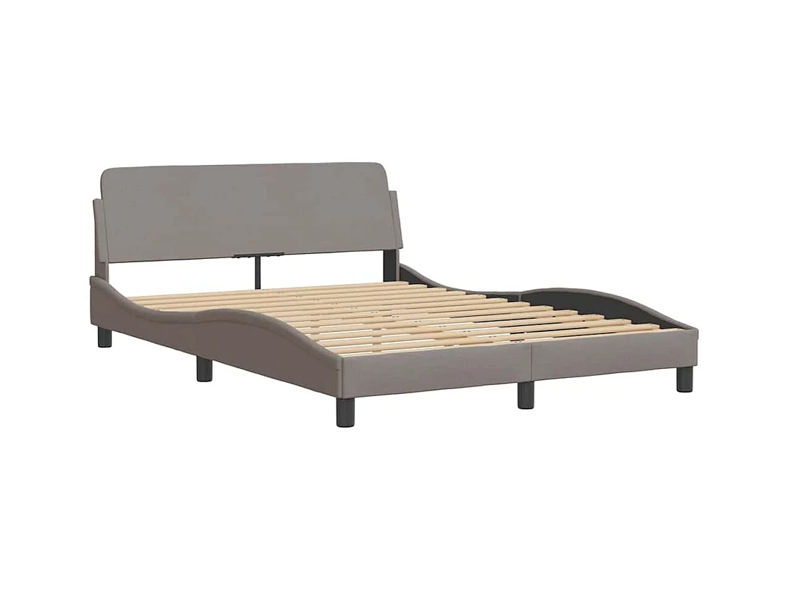 Lit simple | Lit adulte, enfant | Cadre de lit avec LED taupe 120x200 cm tissu