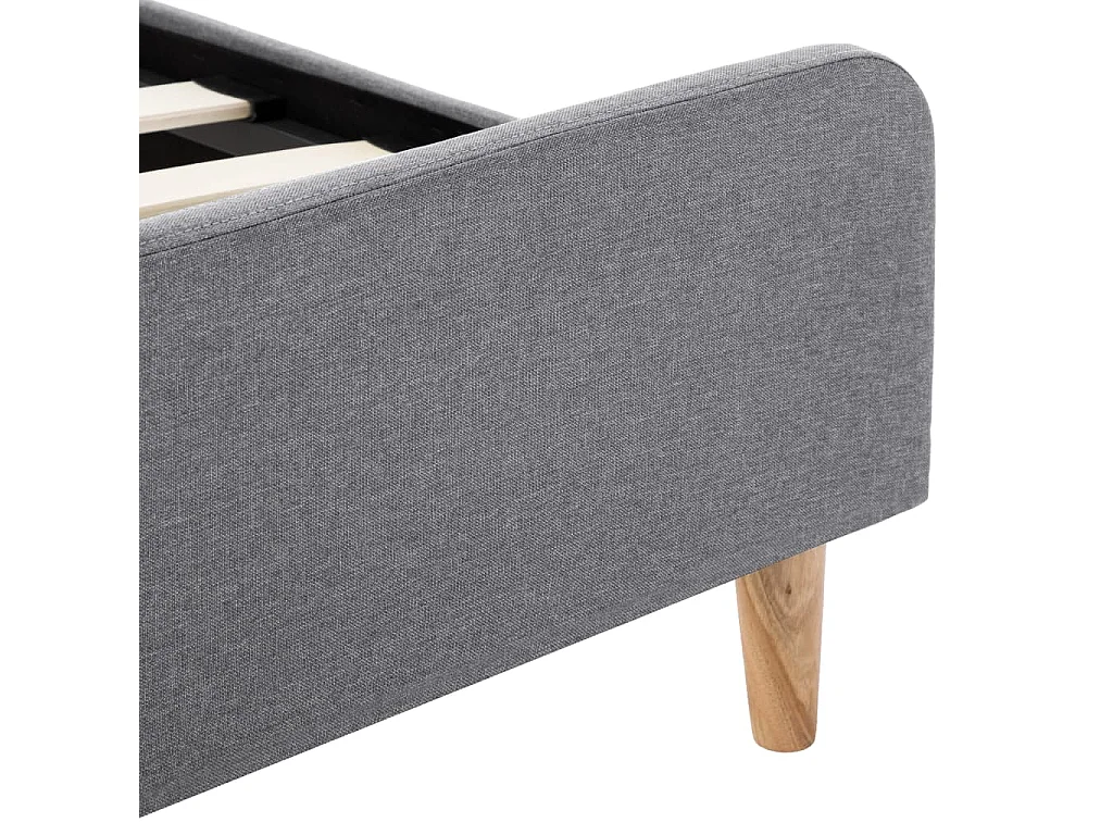 Letto per adulti | Letto matrimoniale | Giroletto Grigio Chiaro in Tessuto 180x200 cm