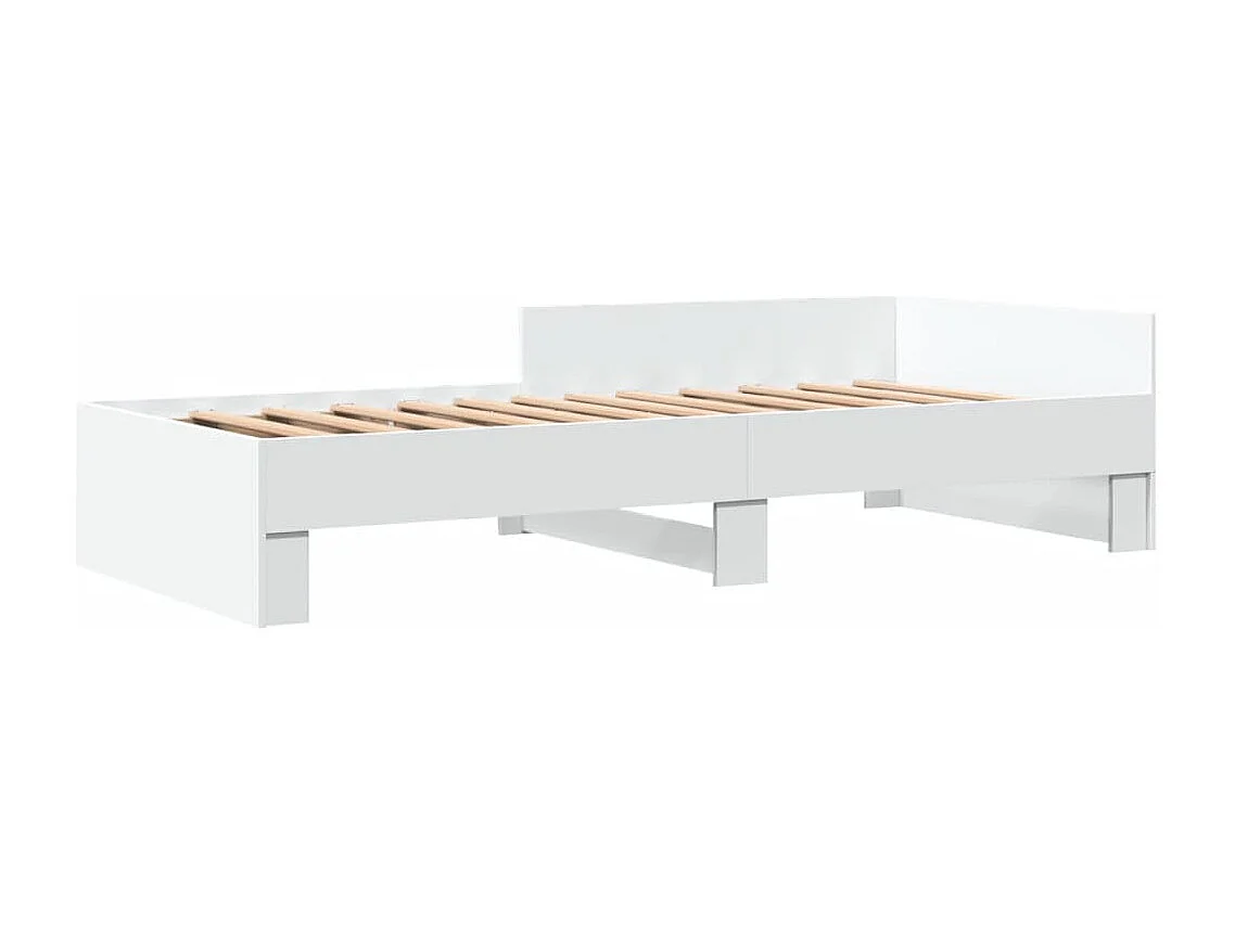 Lit simple | Lit adulte, enfant | Cadre de lit blanc 75x190 cm bois d'ingénierie