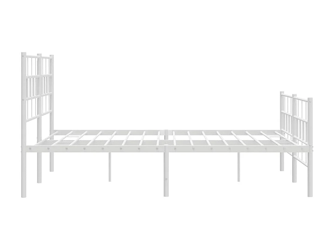 Lit simple | Lit adulte, enfant | Cadre de lit métal et pied de lit blanc 120x200 cm