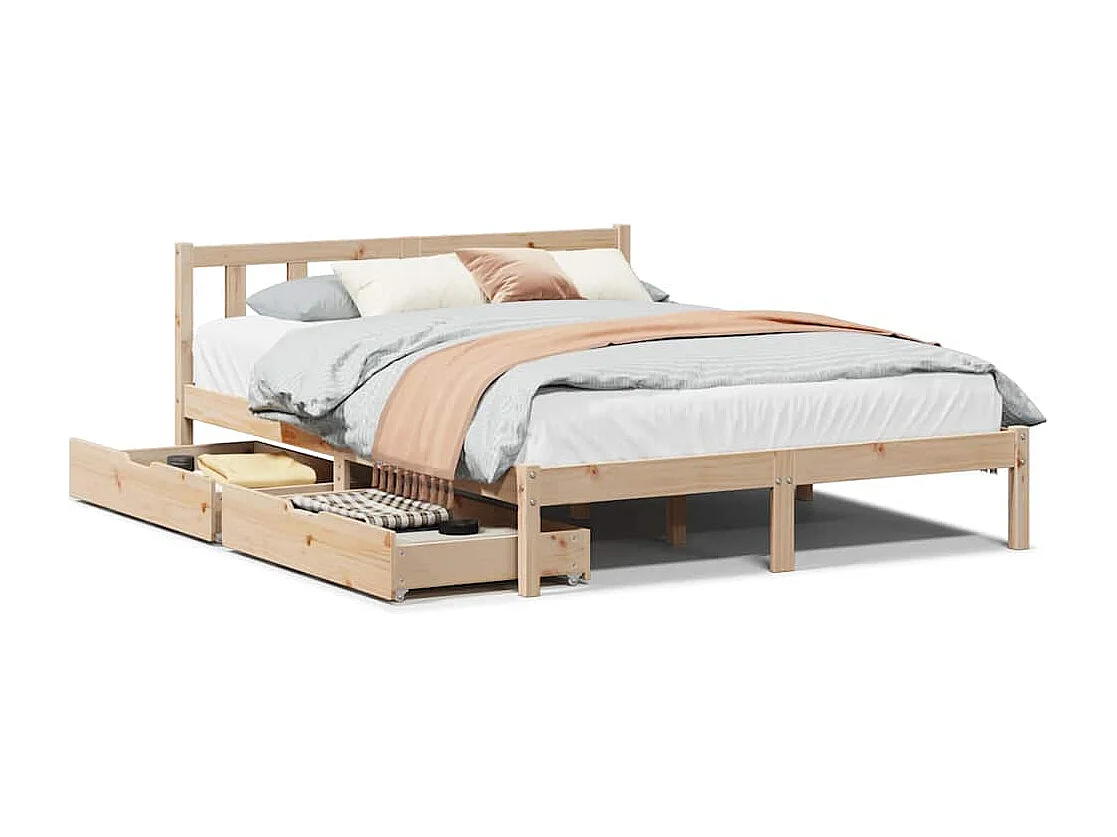 Lit simple | Lit adulte, enfant | Cadre de lit 120x200 cm bois de pin massif