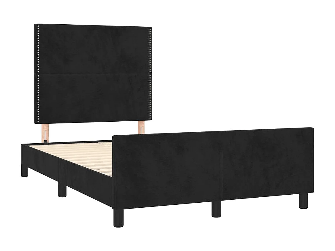 Lit simple | Lit adulte, enfant | Cadre de lit noir 120x190 cm velours