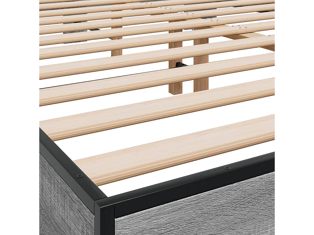 Lit double | Lit adulte | Cadre de lit sonoma gris 150x200 cm