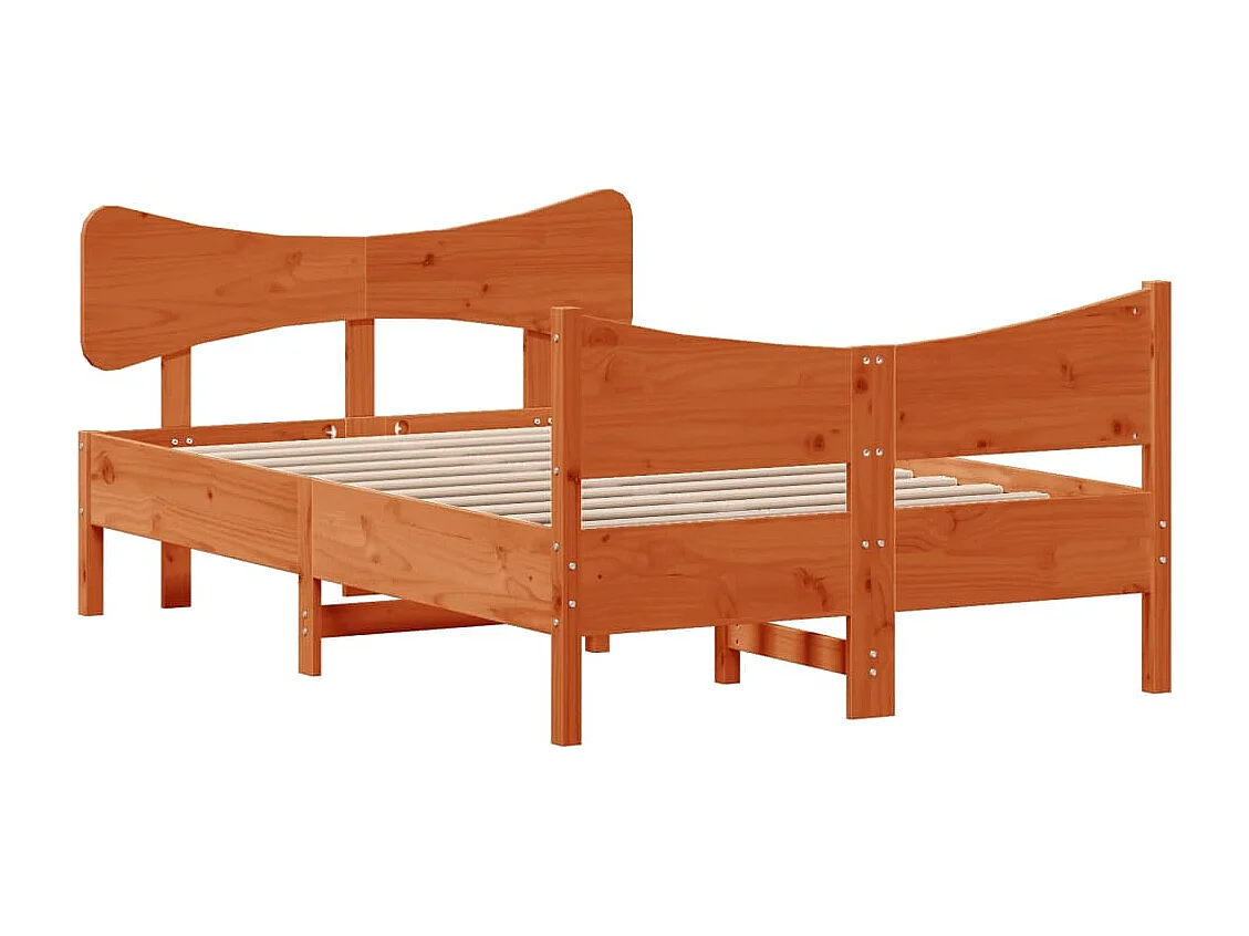 Lit simple | Lit adulte, enfant | Cadre de lit cire marron 120x190cm bois pin massif