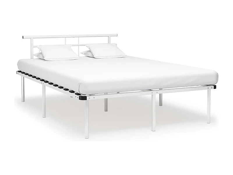 Lit double | Lit adulte | Cadre de lit blanc métal 140x200 cm