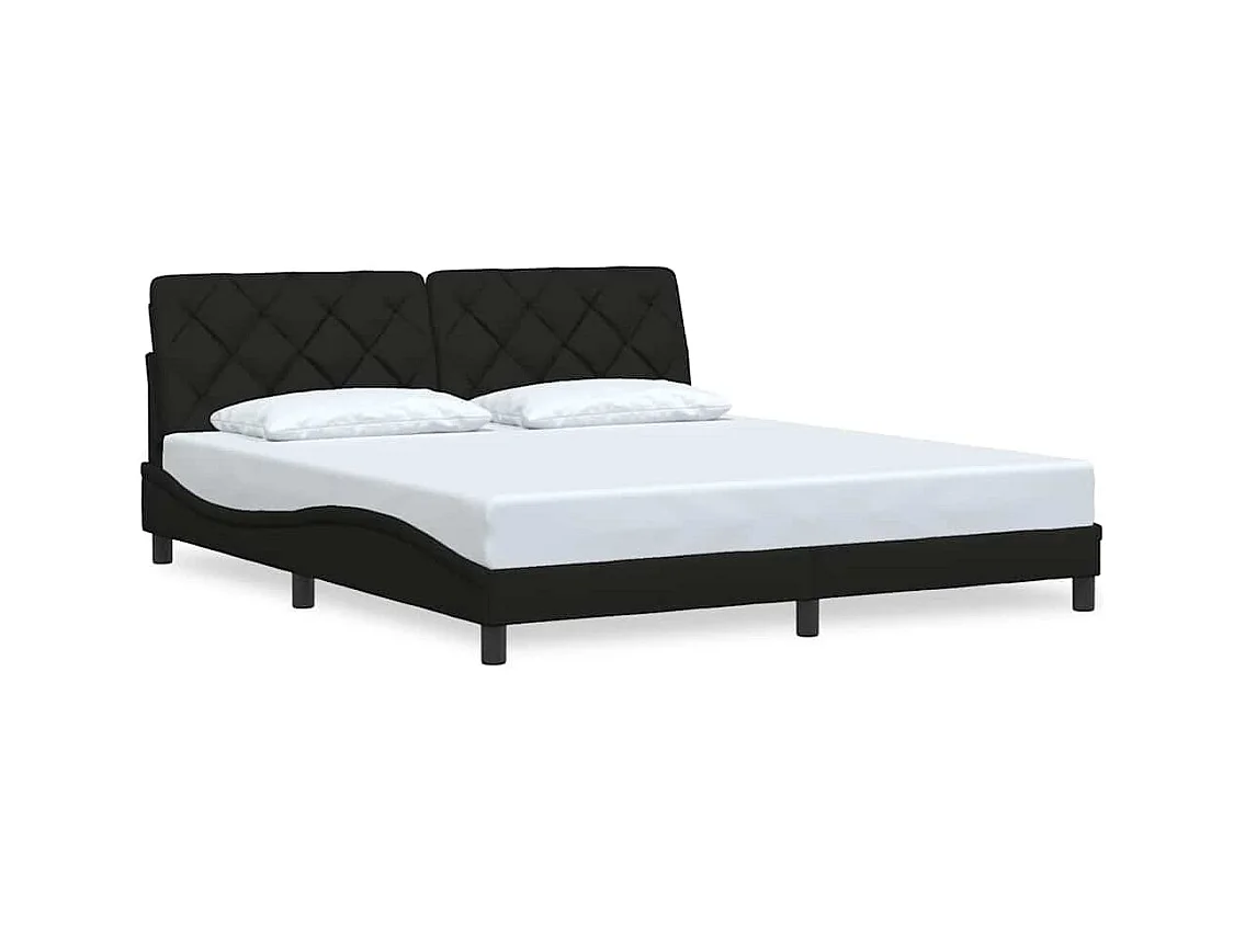 Letto per adulti | Letto matrimoniale | Giroletto senza Materasso Nero 180x200 cm in Tessuto