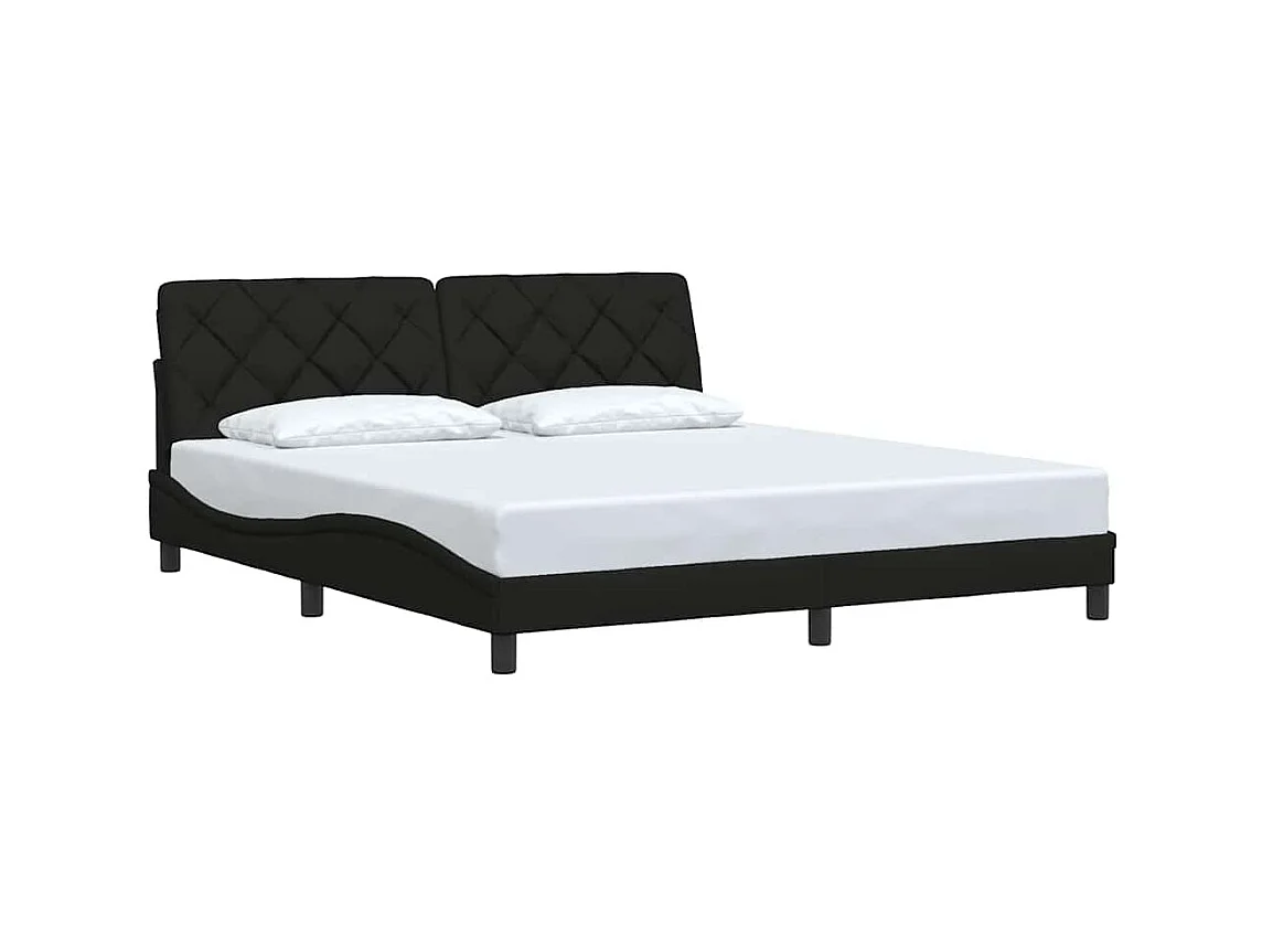 Letto per adulti | Letto matrimoniale | Giroletto senza Materasso Nero 180x200 cm in Tessuto