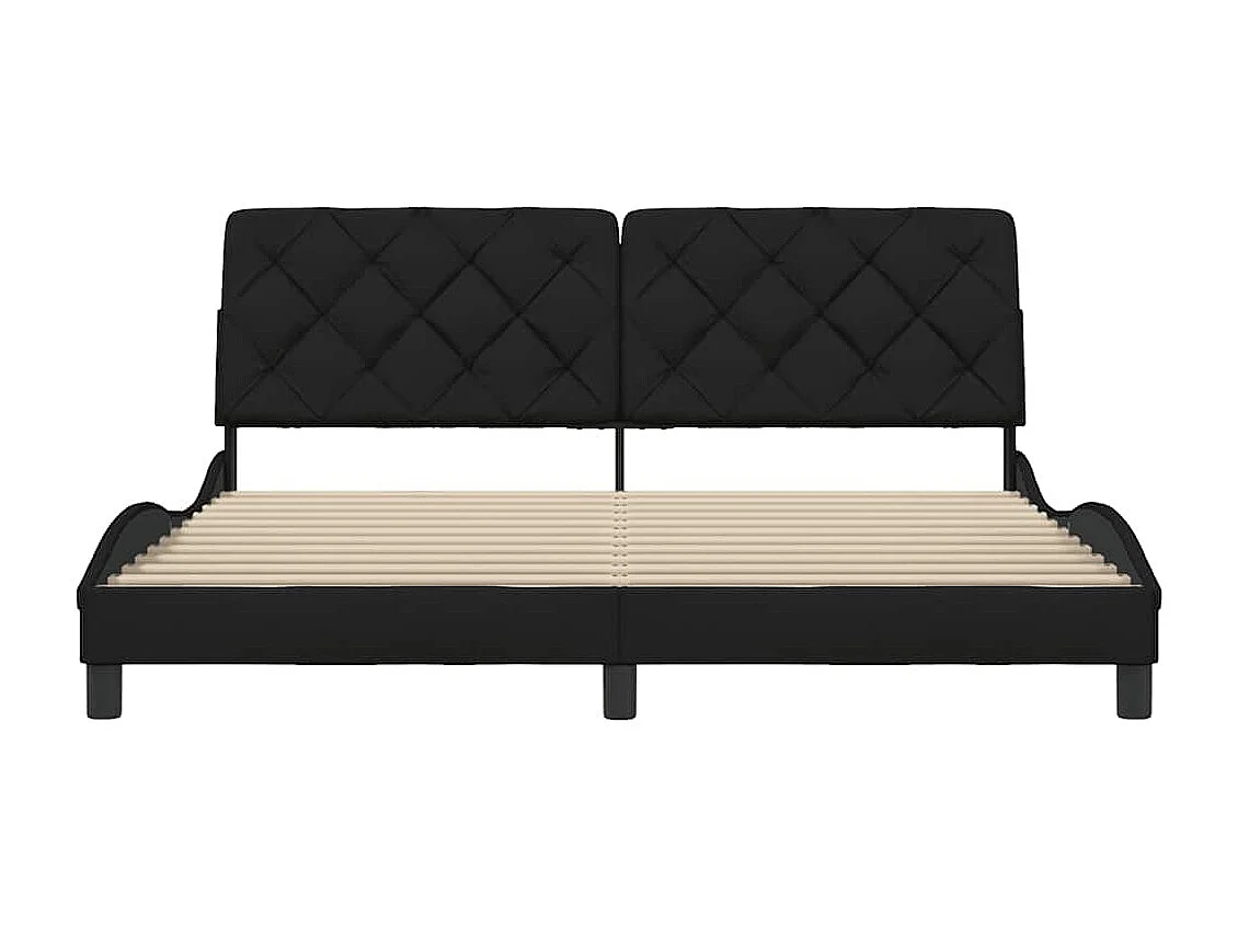 Letto per adulti | Letto matrimoniale | Giroletto senza Materasso Nero 180x200 cm in Tessuto