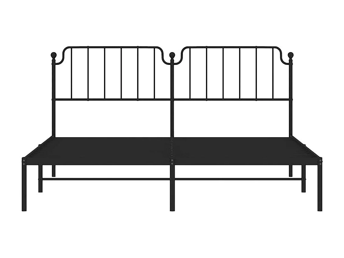 Lit double | Lit adulte | Cadre de lit métal avec tête de lit noir 183x213cm