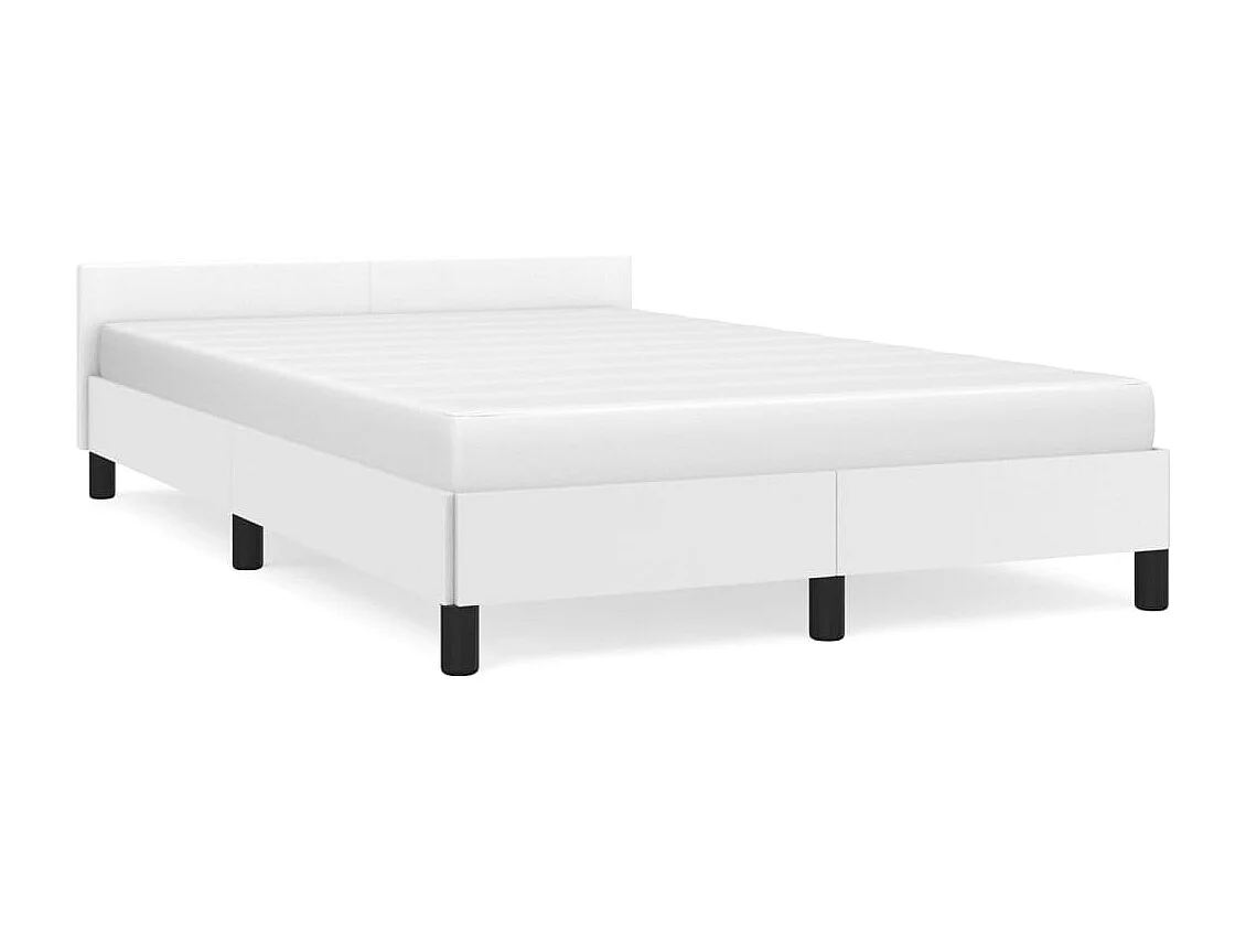 Lit simple | Lit adulte, enfant | Cadre de lit blanc 120x190 cm similicuir