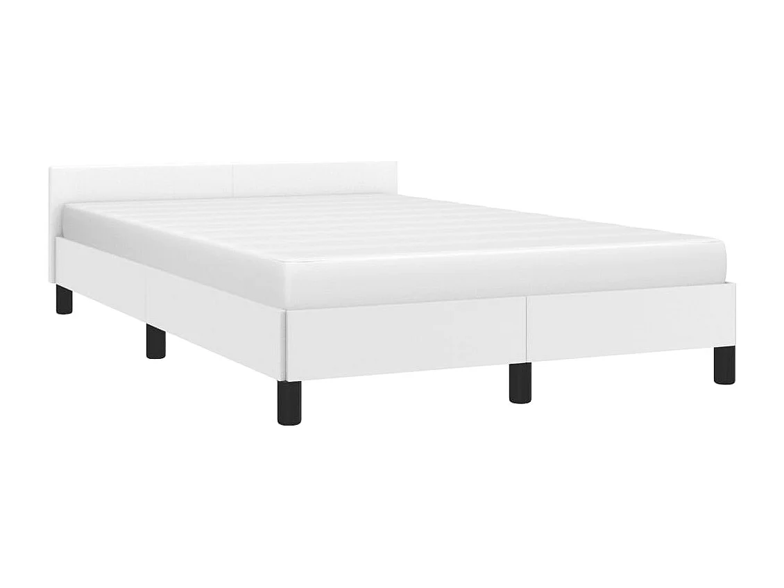 Lit simple | Lit adulte, enfant | Cadre de lit blanc 120x190 cm similicuir