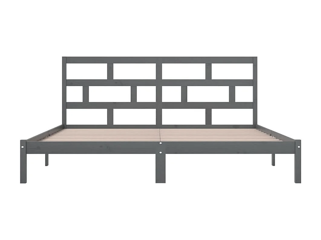 Lit double | Lit adulte | Cadre de lit Gris Bois de pin massif 200x200 cm