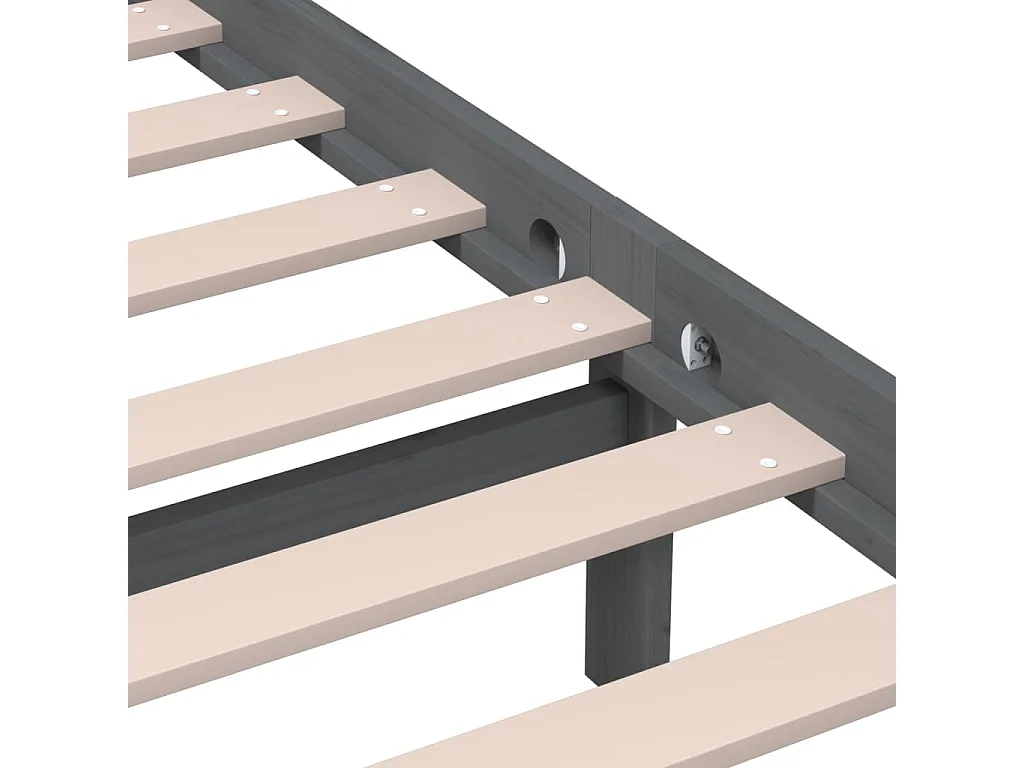 Lit double | Lit adulte | Cadre de lit Gris Bois de pin massif 200x200 cm