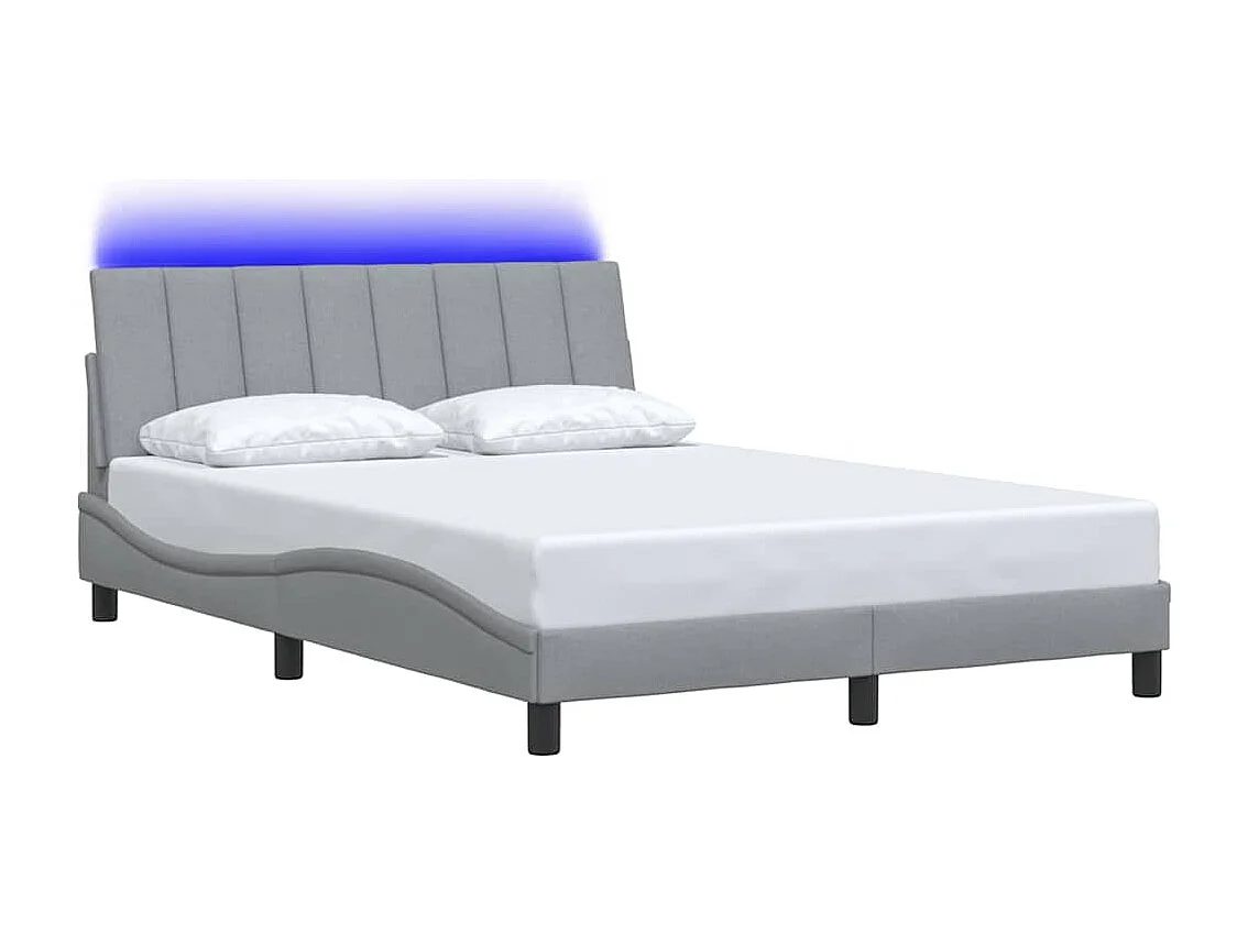 Letto per adulti | Letto matrimoniale | Giroletto senza Materasso Hanko Grigio Chiaro 140x200 cm Tessuto