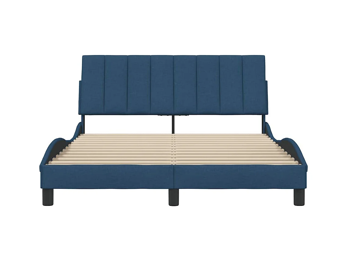 Lit double | Lit adulte | Cadre de lit bleu 140x190 cm tissu