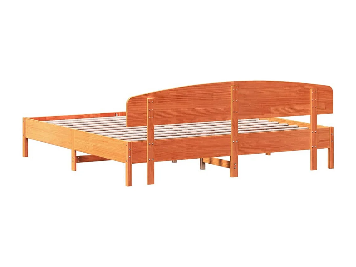 Lit double | Lit adulte | Cadre de lit cire marron 180x200cm bois pin massif