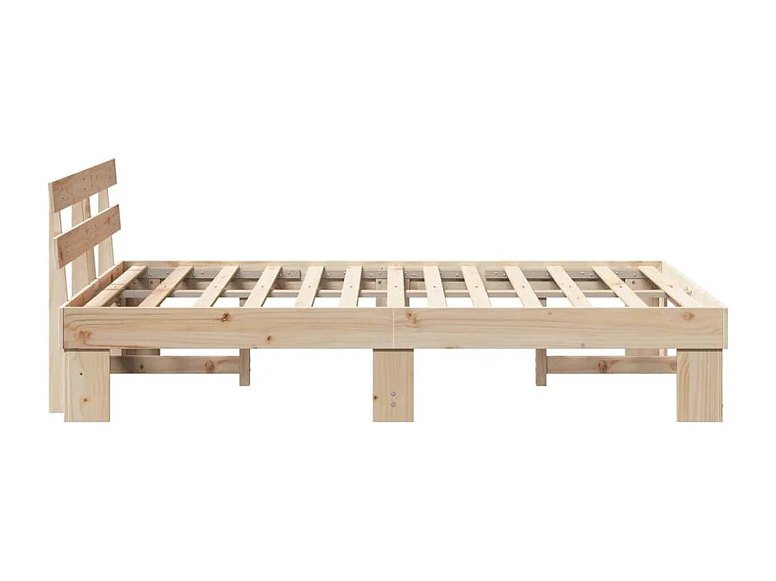 Lit double | Lit adulte | Cadre de lit Marron 135x190 cm Bois de pin massif