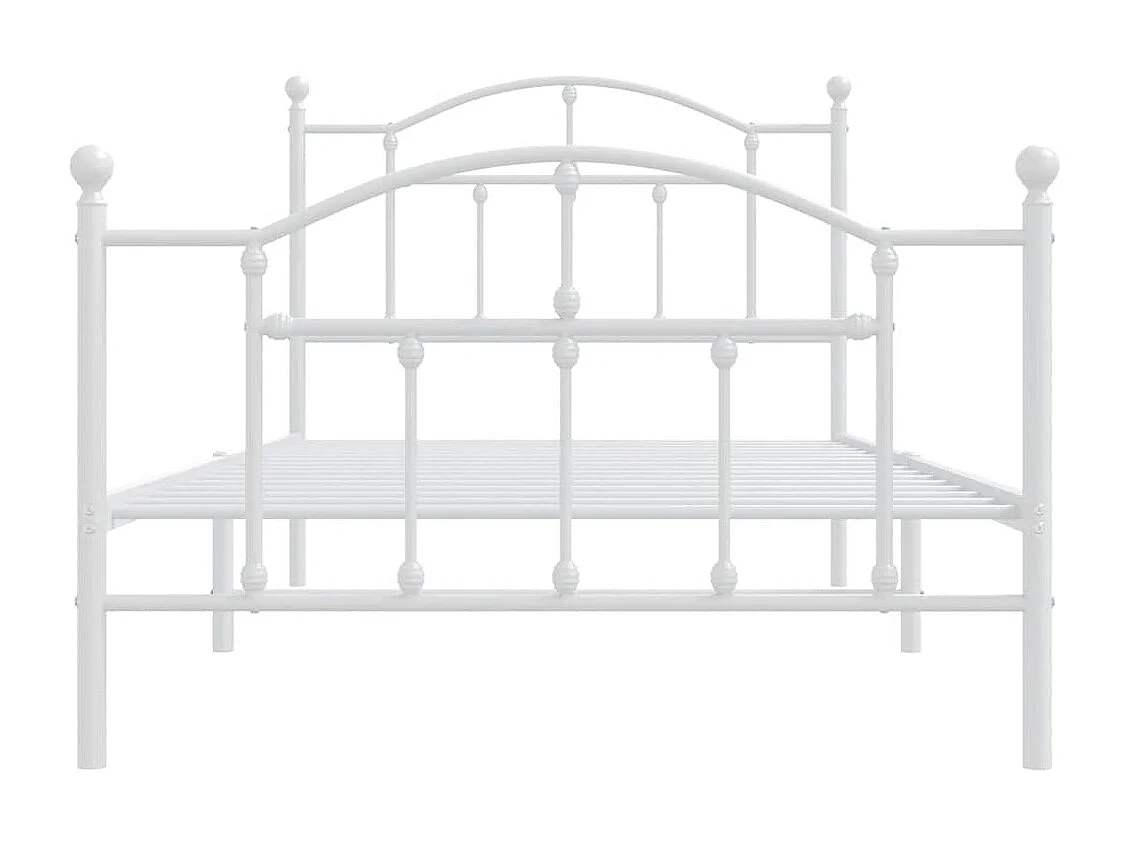 Lit simple | Lit adulte, enfant | Cadre de lit métal et pied de lit blanc 100x190 cm