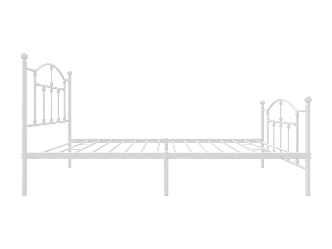 Lit simple | Lit adulte, enfant | Cadre de lit métal et pied de lit blanc 100x190 cm