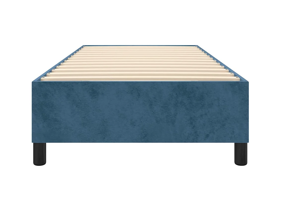 Lit simple | Lit adulte, enfant | Cadre de lit bleu foncé 90x190 cm velours