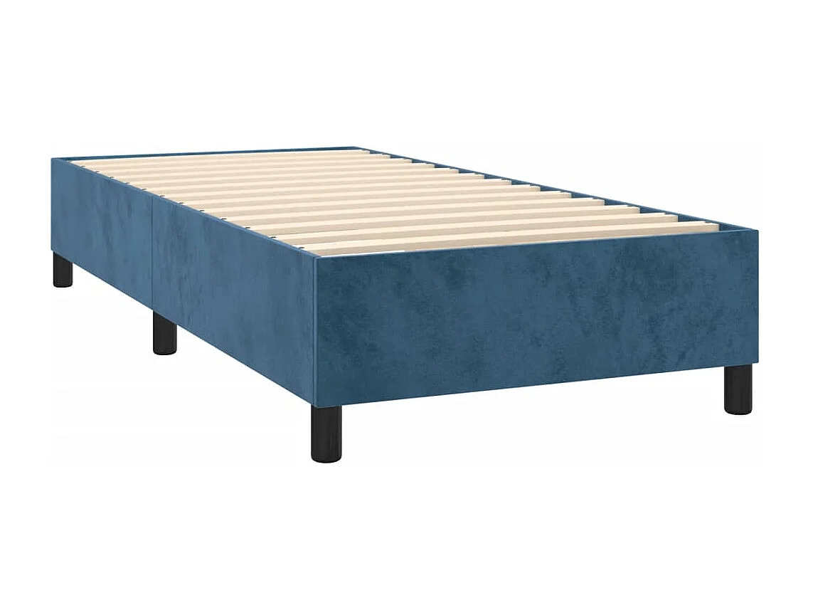 Lit simple | Lit adulte, enfant | Cadre de lit bleu foncé 90x190 cm velours