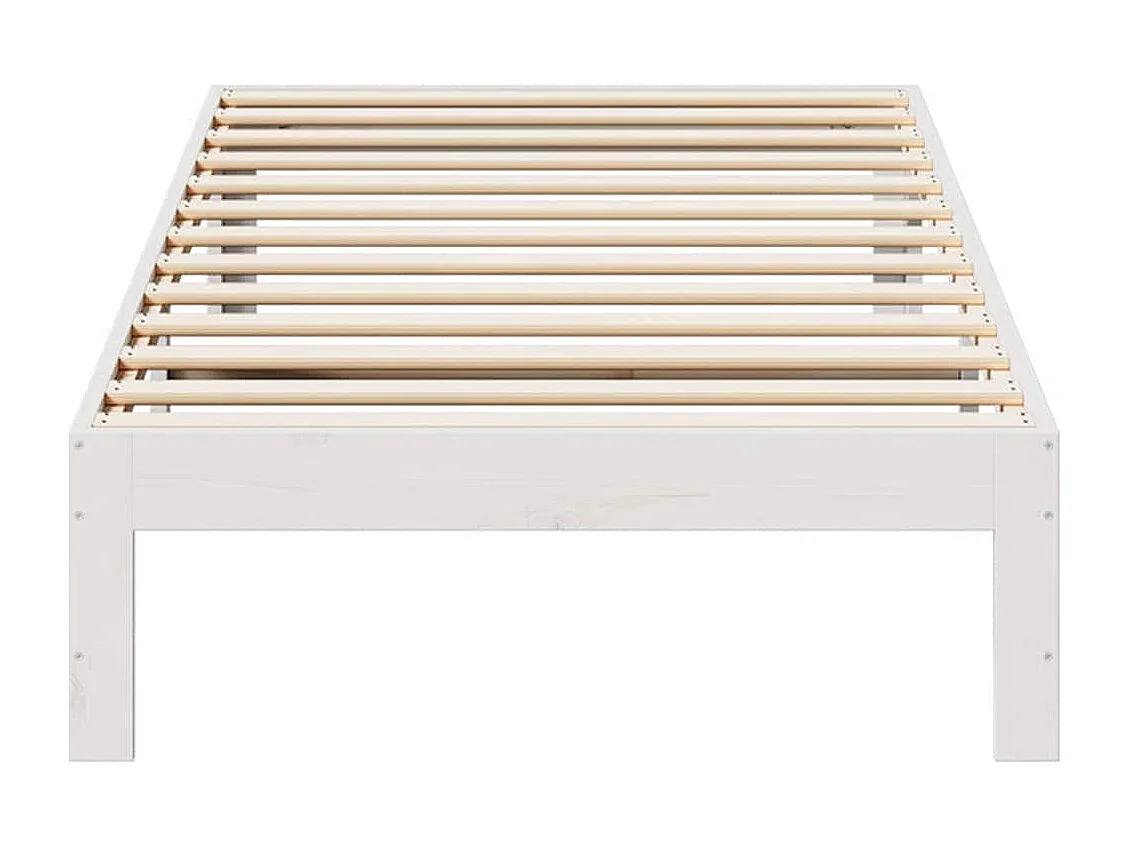 Lit simple | Lit adulte, enfant | Cadre de lit blanc 90x200 cm bois de pin massif