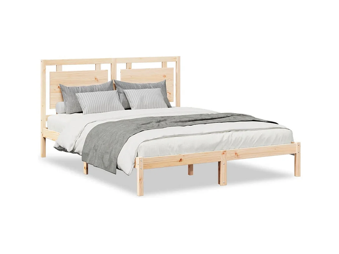 Letto per adulti | Letto matrimoniale | Giroletto Extra Lungo senza Materasso 160x220 cm Legno Massello