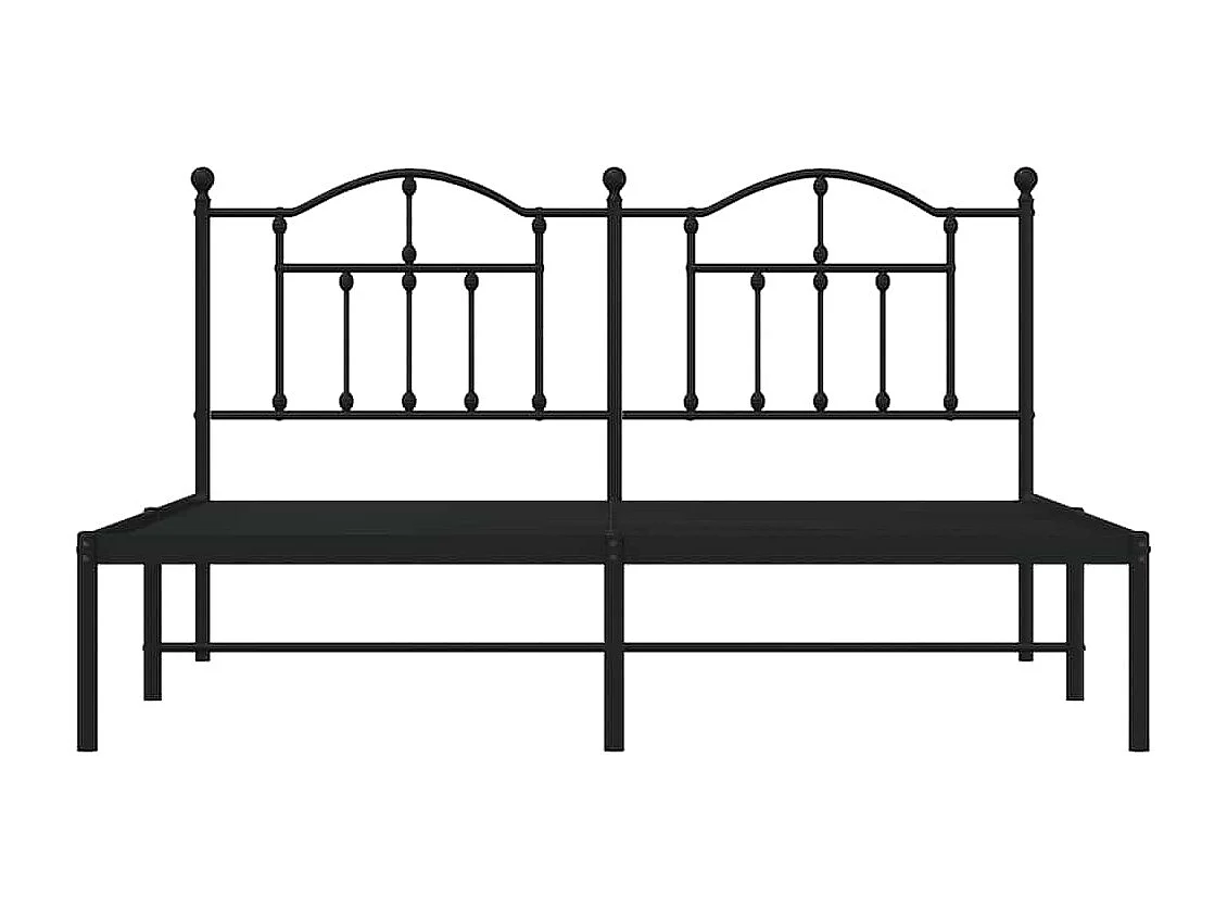 Lit double | Lit adulte | Cadre de lit métal avec tête de lit noir 183x213cm