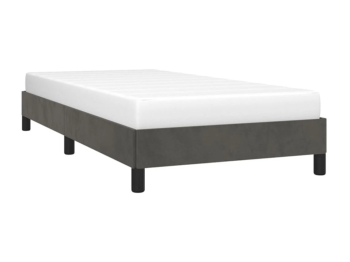 Lit simple | Lit adulte, enfant | Cadre de lit gris foncé 90x200 cm velours