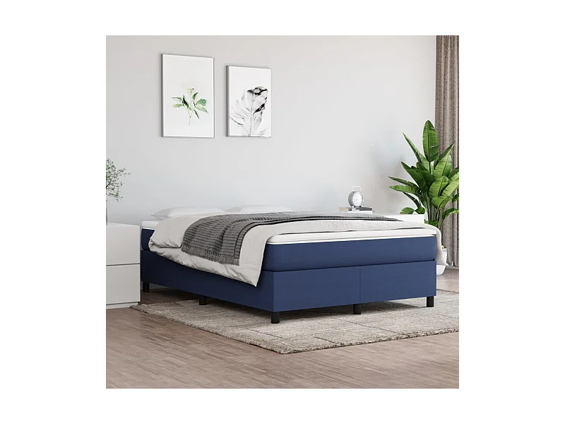 Lit double | Lit adulte | Cadre de lit bleu 140x200 cm tissu