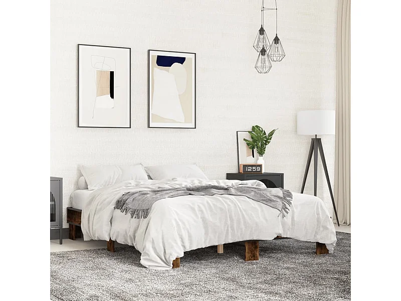Lit double | Lit adulte | Cadre de lit chêne fumé 150x200 cm