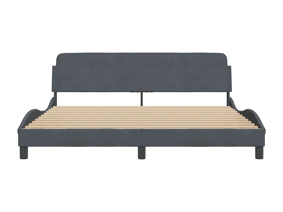 Lit double | Lit adulte | Cadre de lit gris foncé 180x200 cm velours
