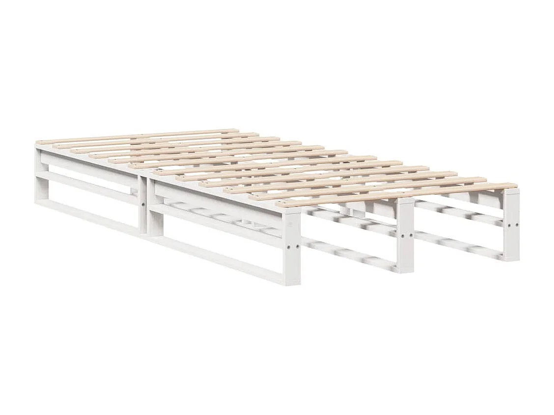 Lit simple | Lit adulte, enfant | Cadre de lit blanc 90x190 cm bois de pin massif