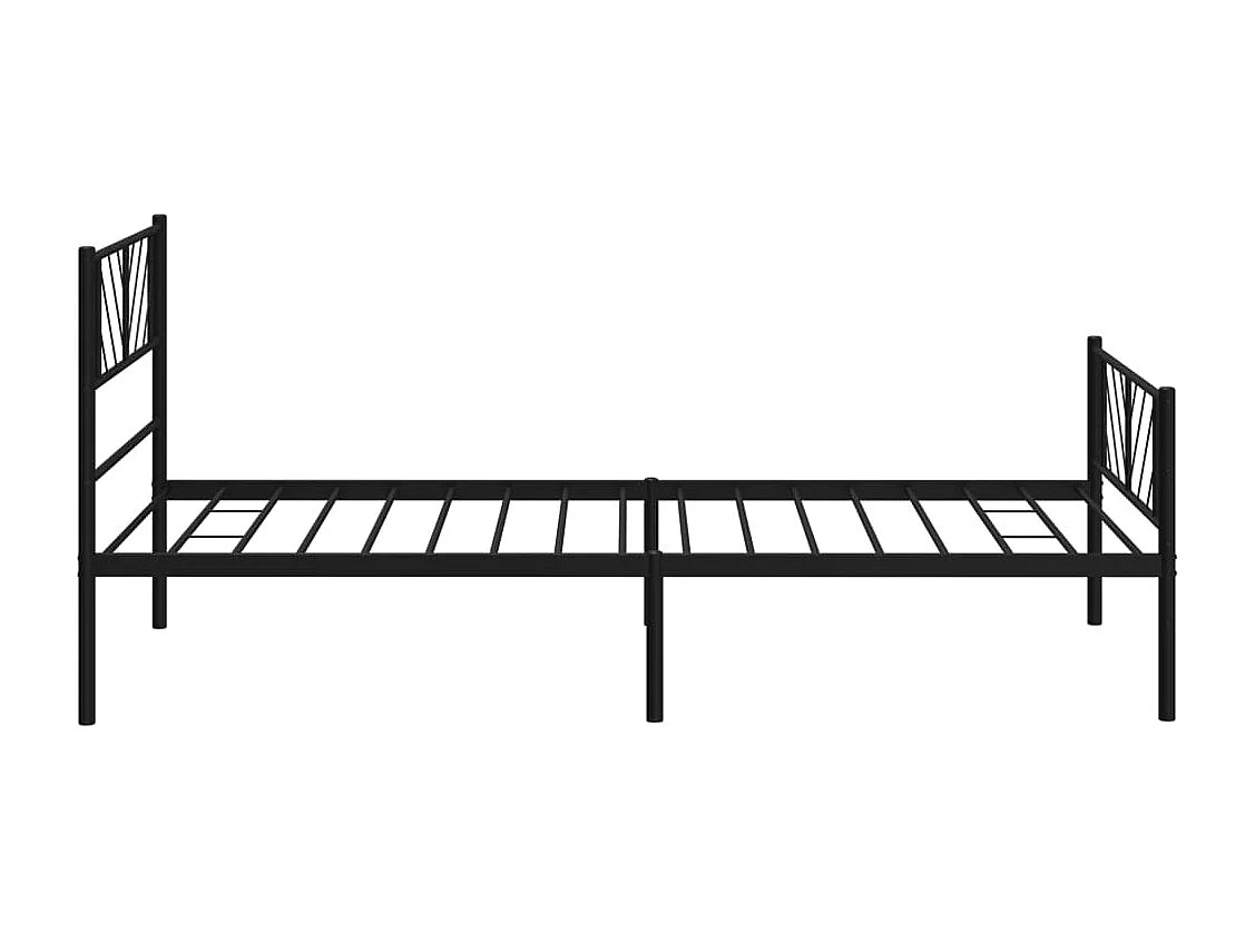 Lit simple | Lit adulte, enfant | Cadre de lit métal avec pied de lit noir 90x200 cm