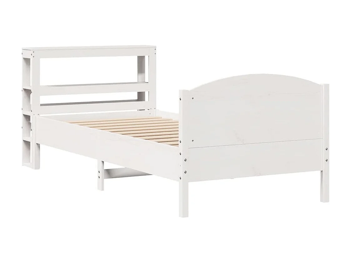 Lit simple | Lit adulte, enfant | Cadre de lit blanc 75x190 cm bois de pin massif