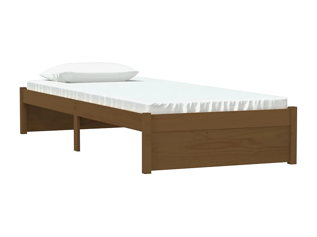 Lit simple | Lit adulte, enfant | Cadre de lit marron miel bois massif 75x190 cm