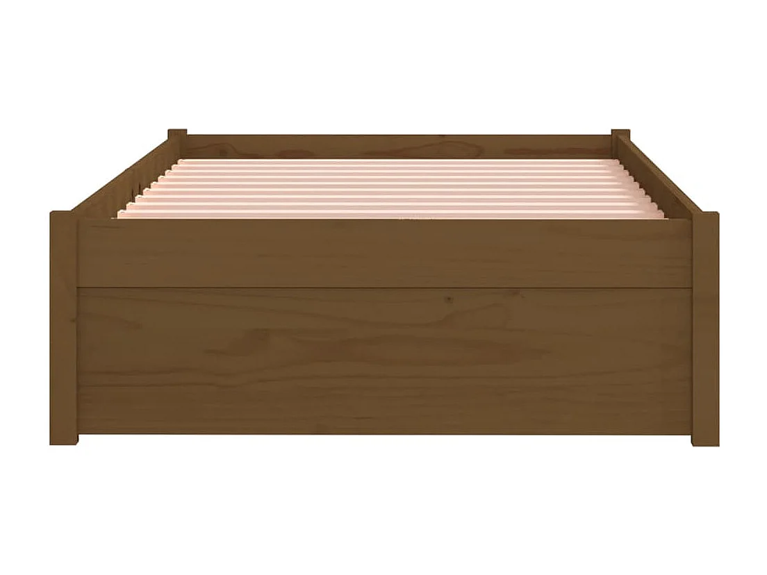 Lit simple | Lit adulte, enfant | Cadre de lit marron miel bois massif 75x190 cm