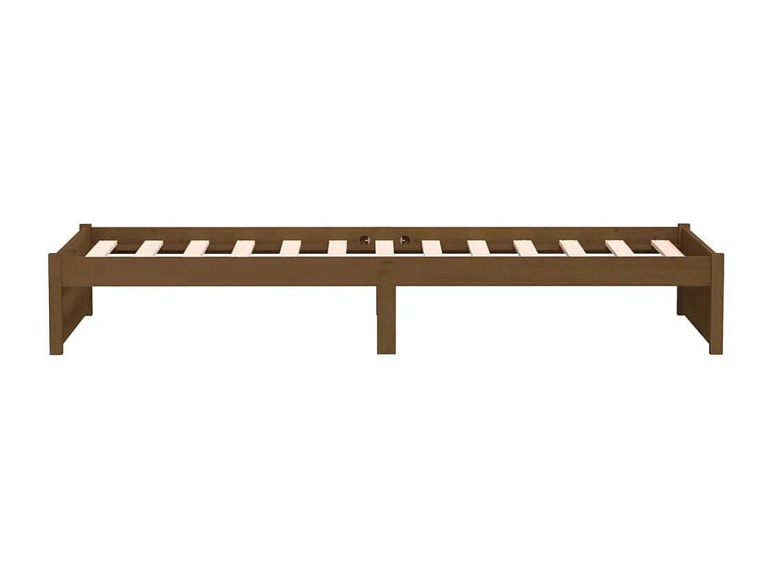 Lit simple | Lit adulte, enfant | Cadre de lit marron miel bois massif 75x190 cm
