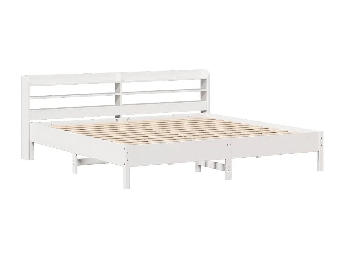 Letto per adulti | Letto matrimoniale | Giroletto senza Materasso Bianco 200x200 cm Legno Massello Pino