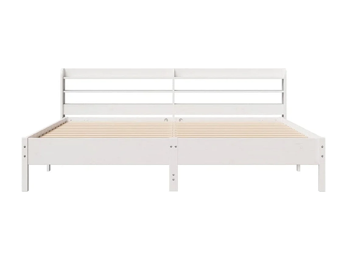 Letto per adulti | Letto matrimoniale | Giroletto senza Materasso Bianco 200x200 cm Legno Massello Pino