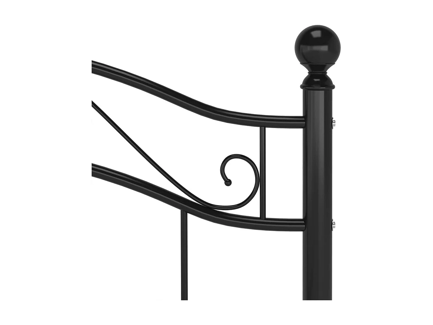 Lit simple | Lit adulte, enfant | Cadre de lit noir métal 100x200 cm