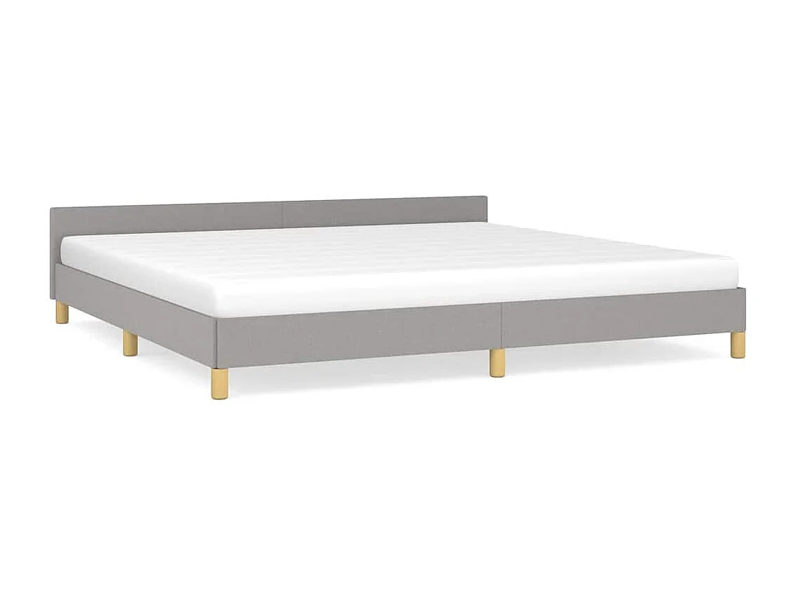 Lit double | Lit adulte | Cadre de lit gris clair 200x200 cm tissu
