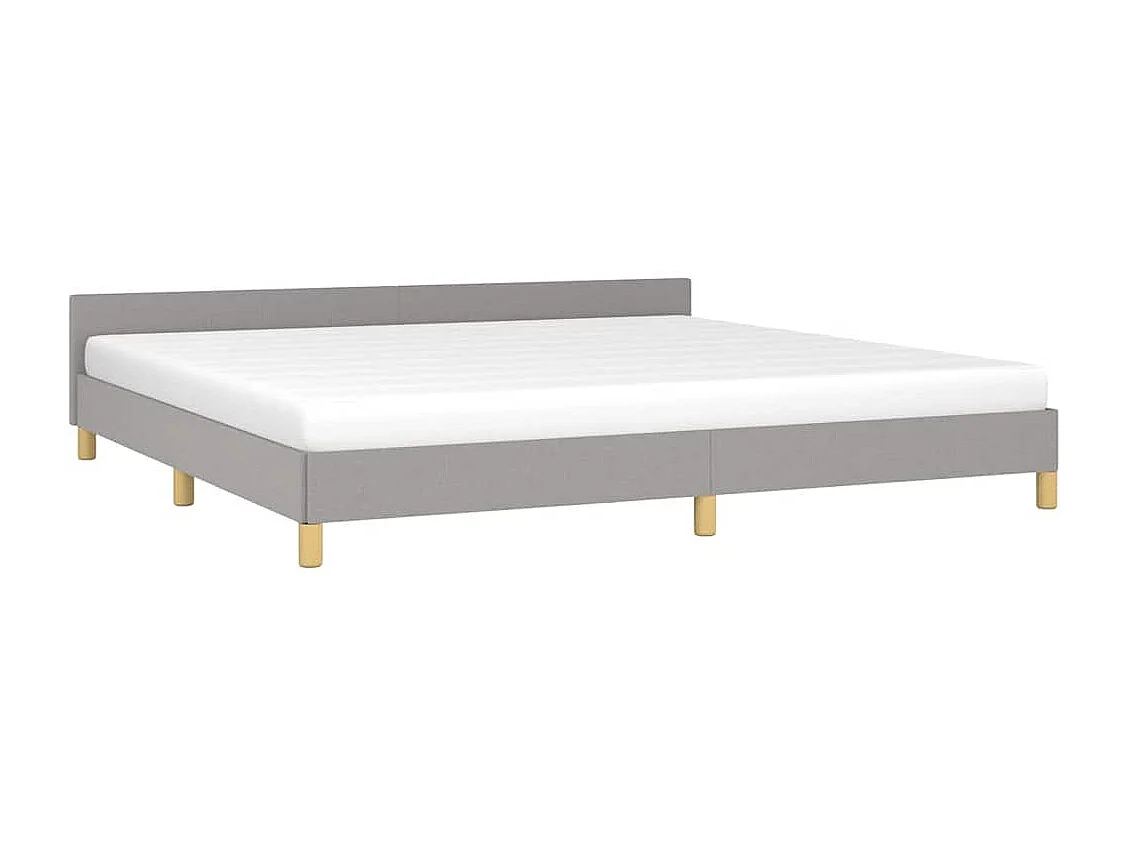 Lit double | Lit adulte | Cadre de lit gris clair 200x200 cm tissu