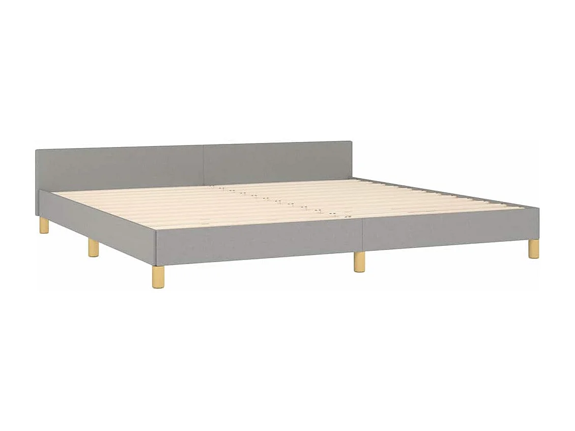 Lit double | Lit adulte | Cadre de lit gris clair 200x200 cm tissu