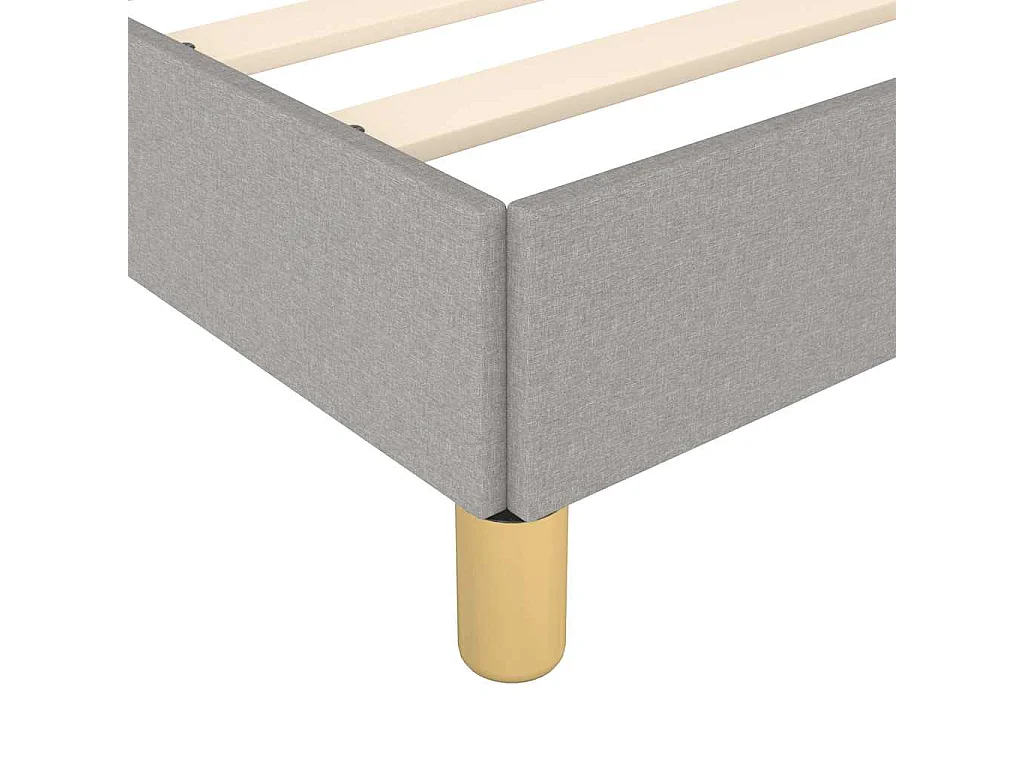 Lit double | Lit adulte | Cadre de lit gris clair 200x200 cm tissu