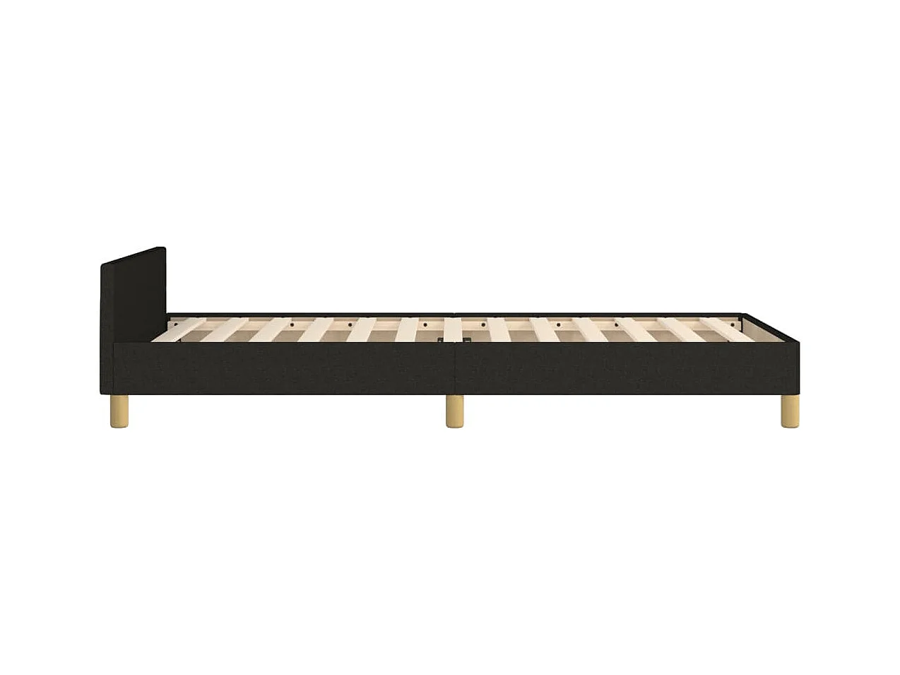 Lit simple | Lit adulte, enfant | Cadre de lit noir 90x200 cm tissu